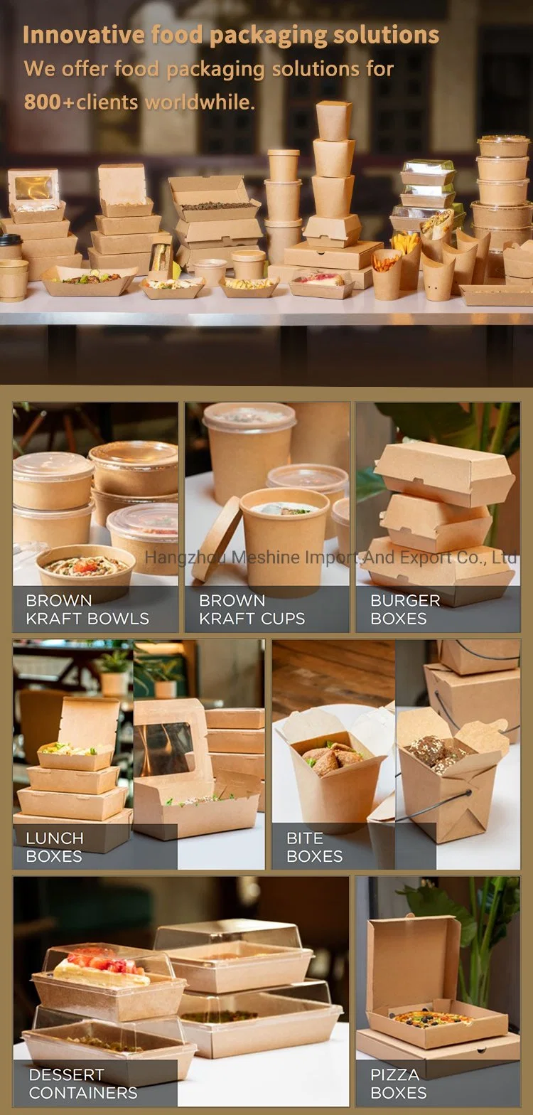 Custom Printed Take Away Lunch Box Container/ Salad Soup Bowl / Kraft Paper Food Packaging Boxes