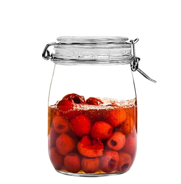 Wholesale Empty Square Clear Food Storage Container Honey Glass Jar with Metal Lid