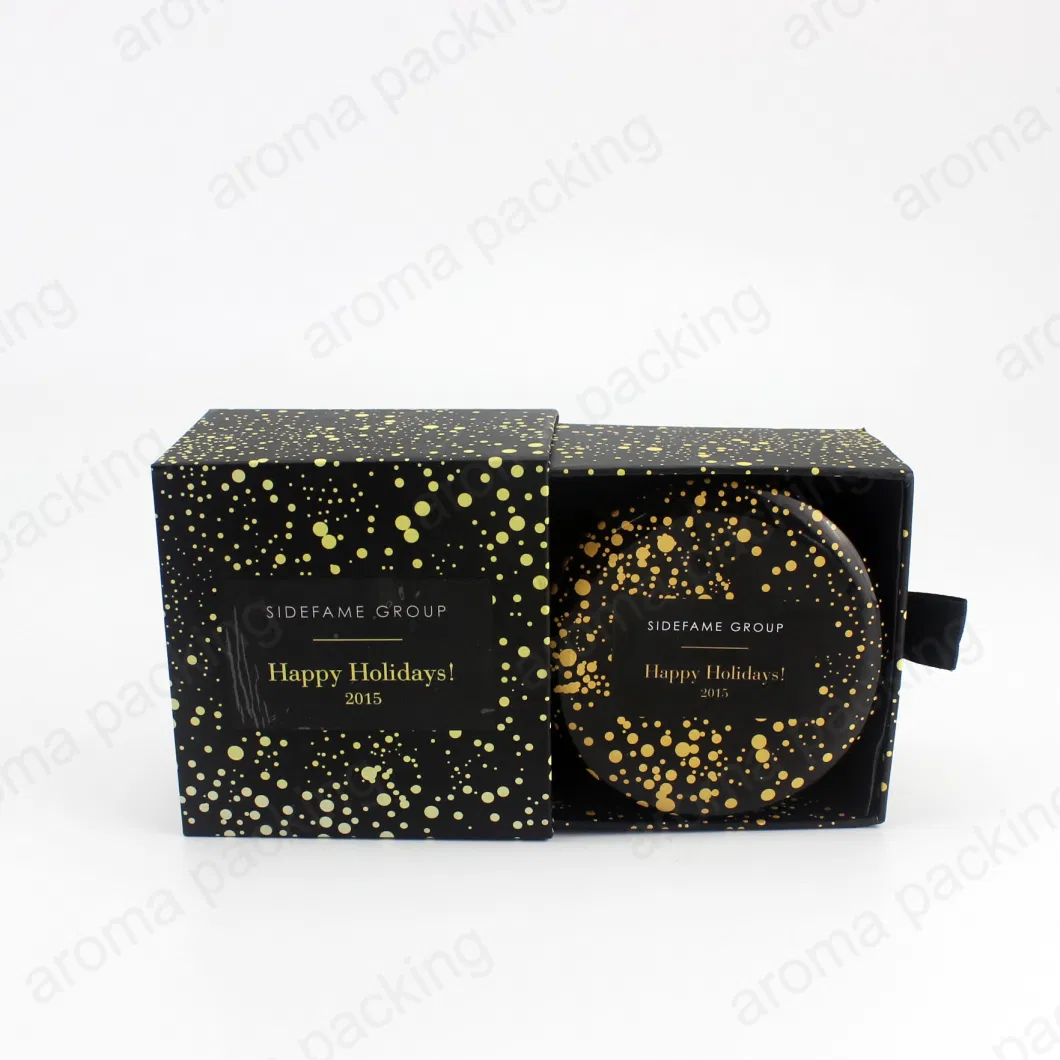 Wholesale Design Printed Logo Tin Candle Holder with Paper Box