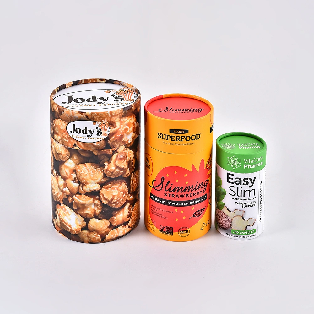 Sealing Moisture-Proof Peanut/Nut/Tea Paper Cans Food General Cylinders Packaging with Aluminum Foil Lining