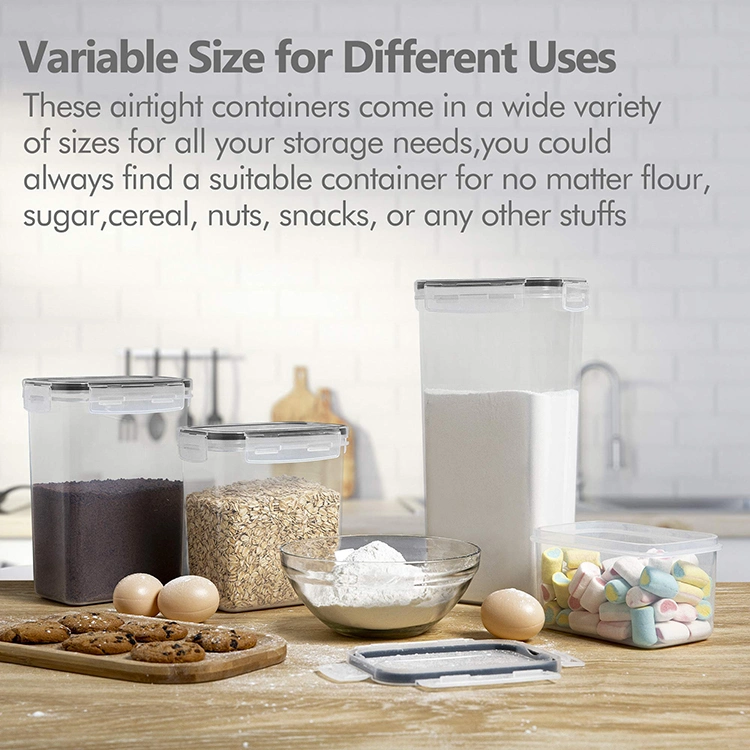 Flour Sugar and Cereal Plastic Dry Airtight Food Canisters