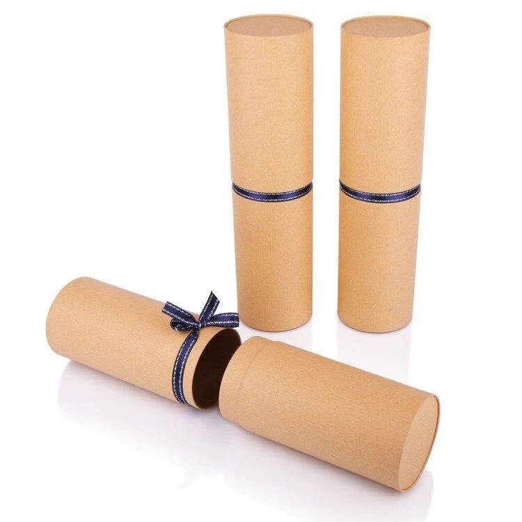 Custom Aluminium Foil Round Cylinder Paper Tube Kraft Cardboard Cans Candy /Tea Packaging