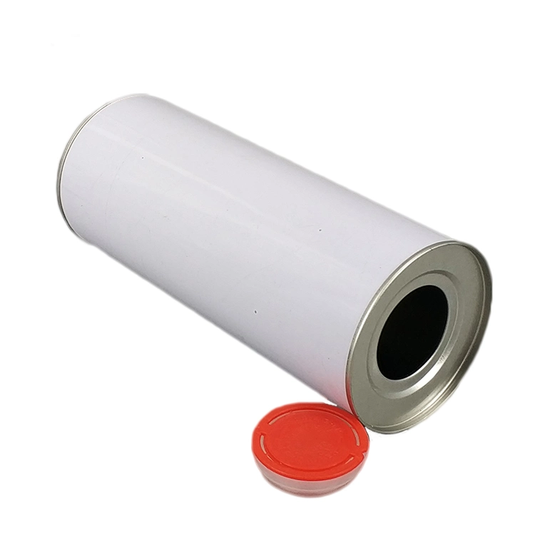 250ml/500ml/1L Round Engine Oil Paint Metal Tin Can Tin Cans Packaging with Plastic Spout Over