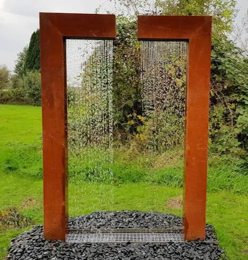 Rustic Garden Fountain Corten Steel Pond