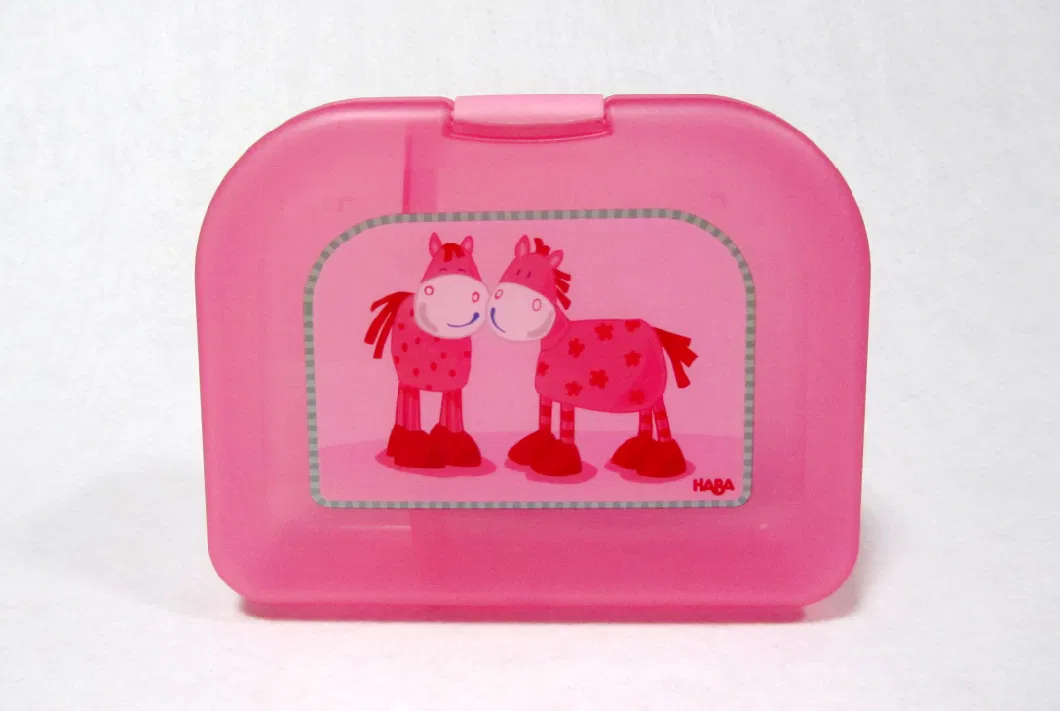 OEM Printing Plastic Lunch Box with Lock Kids Lunch Box Cute School Set