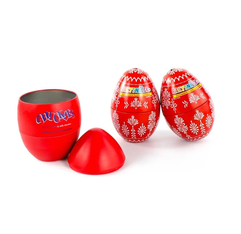 Food Grade Easter Egg Candy Packing Box, Egg Shaped Chocolate Tin Can