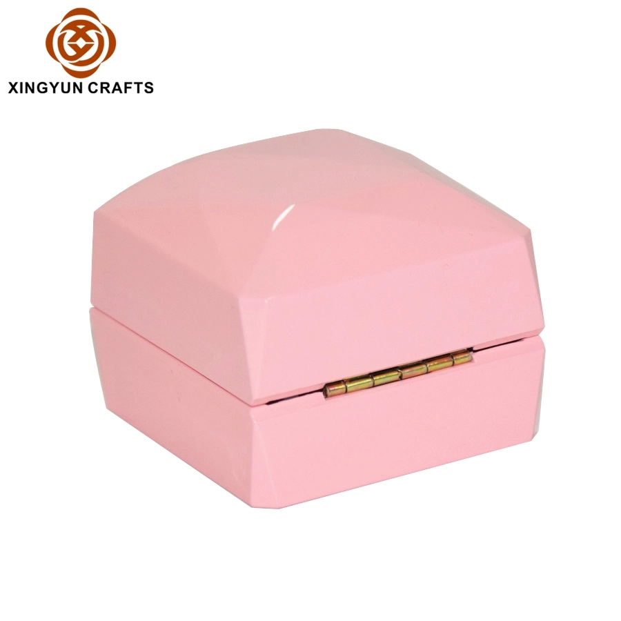 Hot Selling Special Round Shape Blue Metal Jewelry Package Box Small Leatherette Ring Box Wholesale