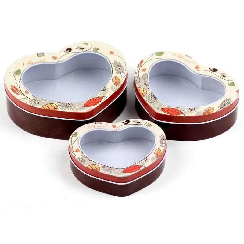 Heart Shaped Metal Tins Box, Valentines Day Candy Biscuits Boxes with Lids, Empty Tin Box Biscuits Jar Candle Tins for Valentines Day Candle Making