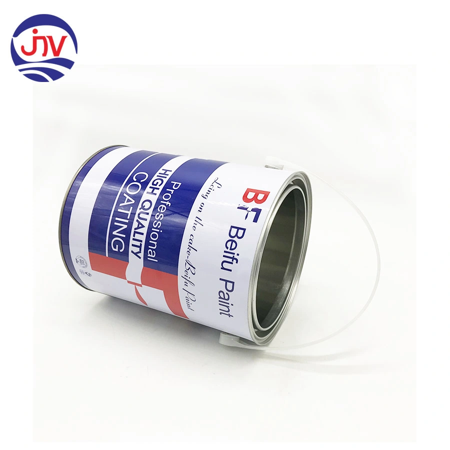 Round Metal Tin Can with Pry Cover and Plastic Handle