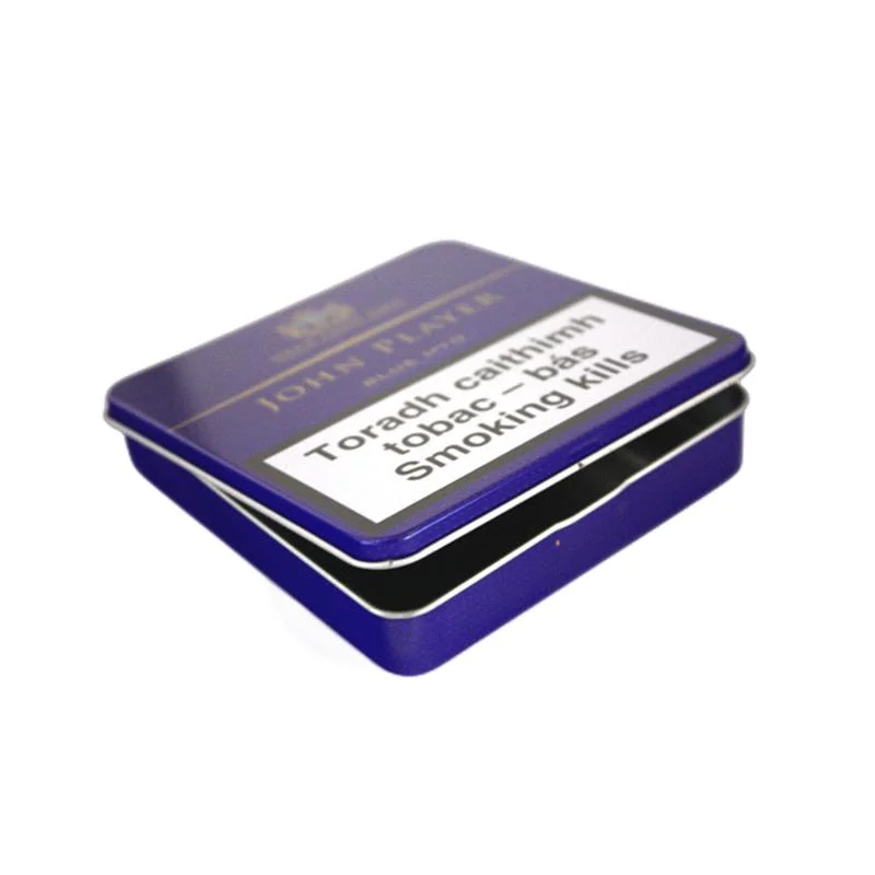 Factory Custom Thin Rectangular Hinged Cards Tobacco Packaging Metal Tin Cigarette Case