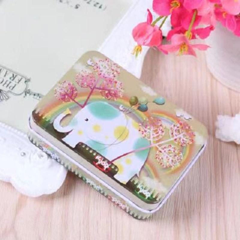 Small Metal Portable Storage Box, Mini Rectangle Empty Hinged Tins with Lid, Home Organizer for Drawing Pin, Pills, Candies, Earring and Jewelry Craft