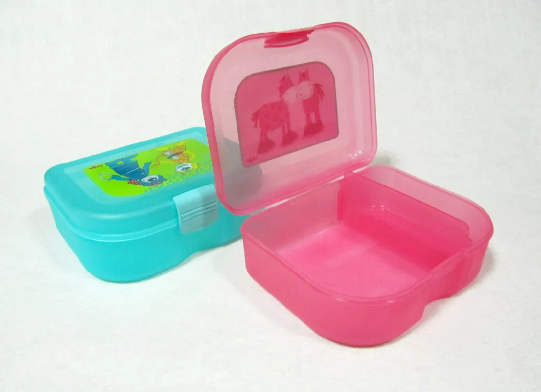 OEM Printing Plastic Lunch Box with Lock Kids Lunch Box Cute School Set