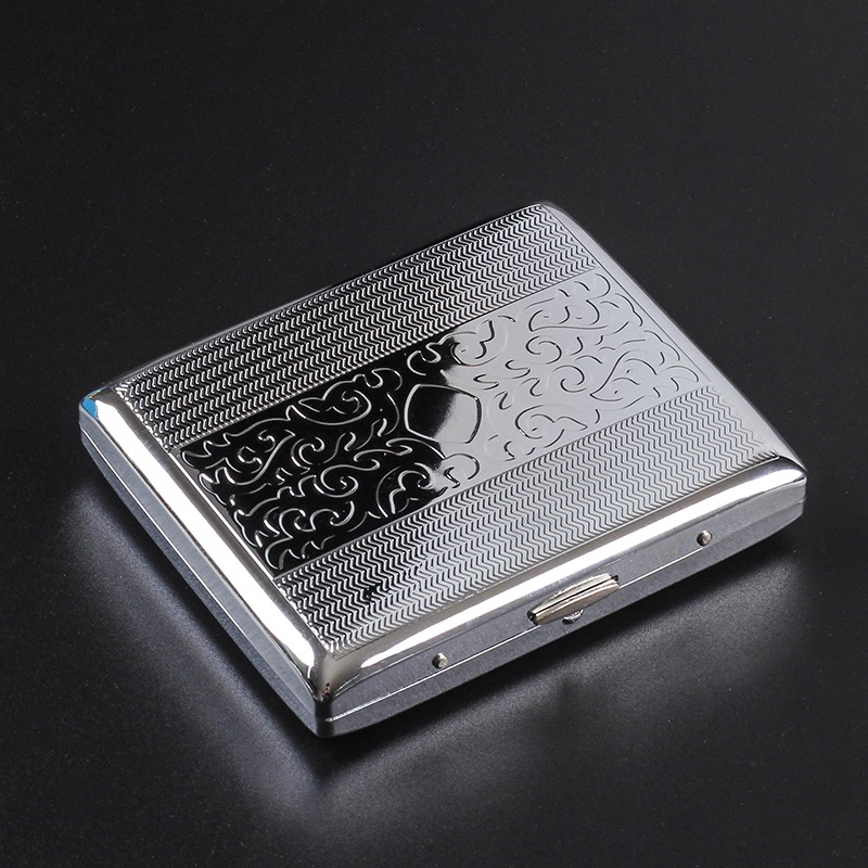 Ea179 Wholesale Small Personalized Retro 100mm Vintage Silver Woman Metal Luxury Cases Slim Box Holder Waterproof Cigarette Case