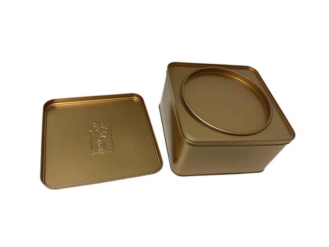 Square Festival Metal Tin Chocolate Candy Tin Box Cookie Biscuit Tin Can Sweets Tin Case Christmas Gift Packaging Tin Box