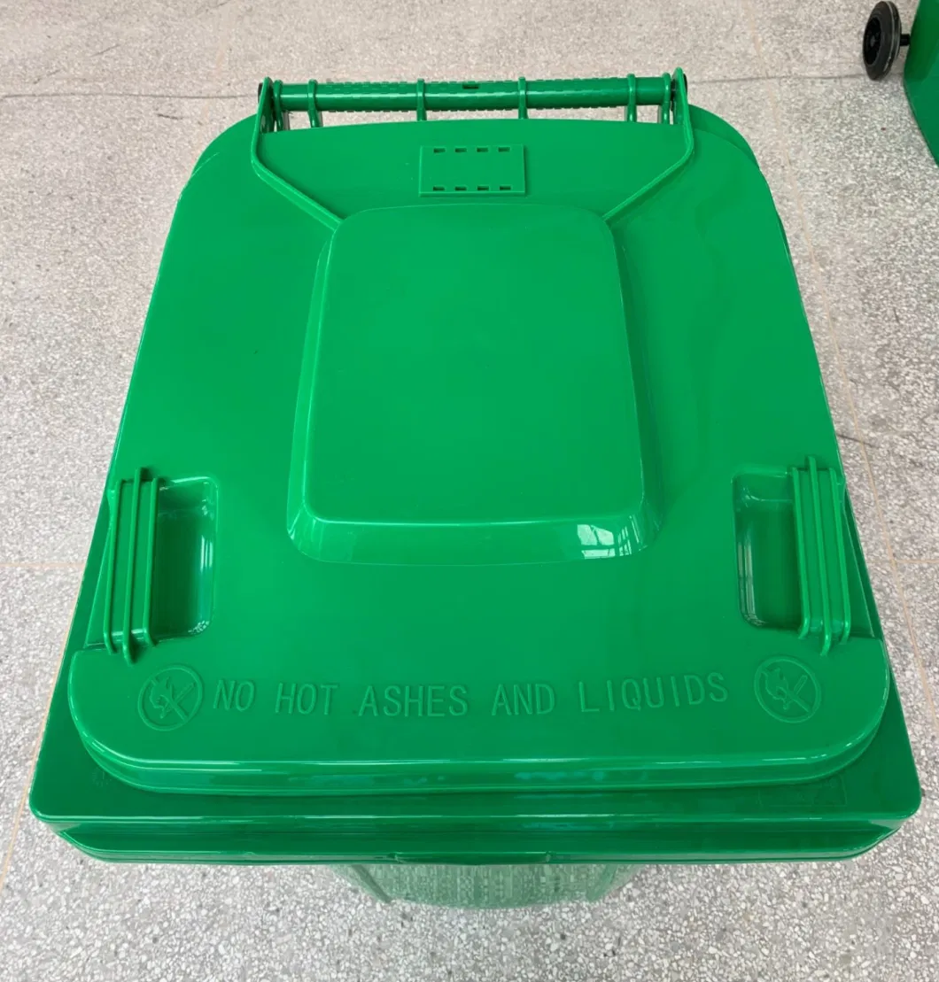 240L Virgin HDPE Customized Color Mobile Wheeled Recycle Plastic Dustbins Garbage Waste Bin Park Large Trash Can