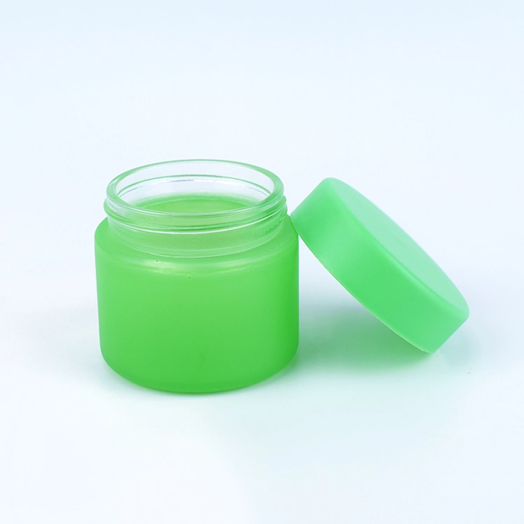 Custom Packaging Logo Printed 1 Oz 2 Oz 3 Oz 4 Oz Straight Sided Green Matt Glass Jars with Child Resistant Lid