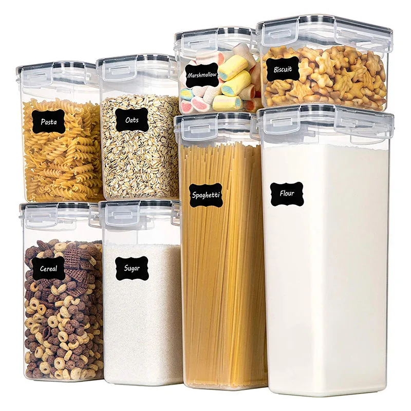 Flour Sugar and Cereal Plastic Dry Airtight Food Canisters