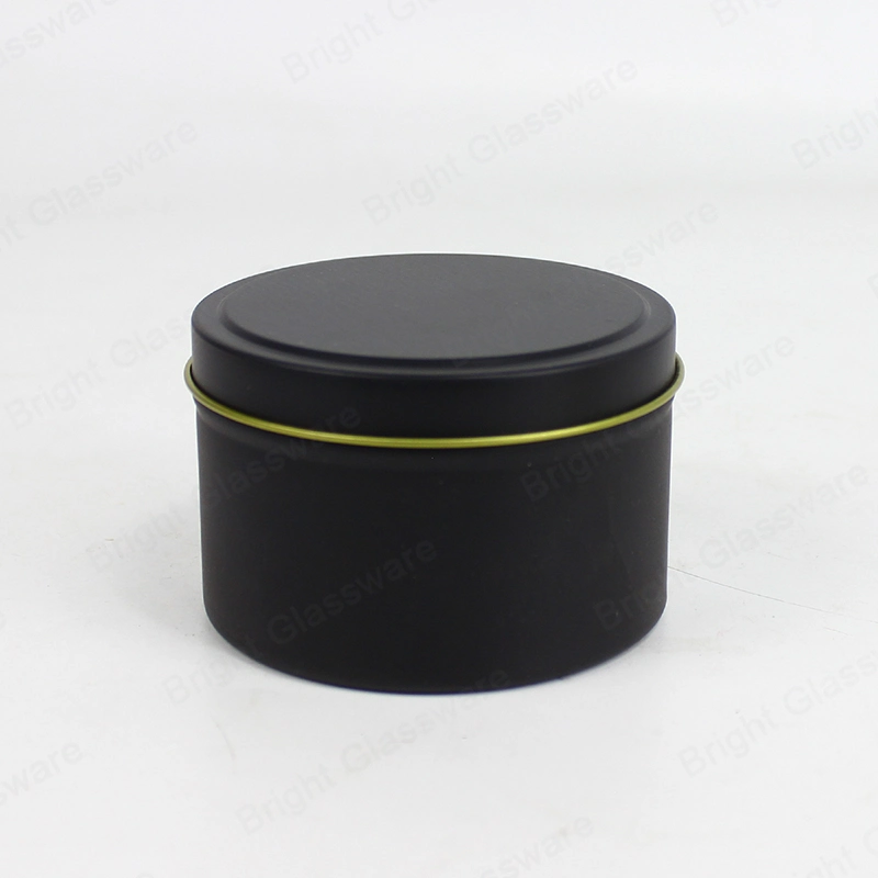 Black Gold Color 50g 100g Round Aluminum Tin Box with Screw Lid