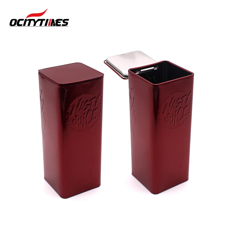 Wholesale Square Metal Tin Box Tea Packaging for 510 Thread Cartridge Vape Pen