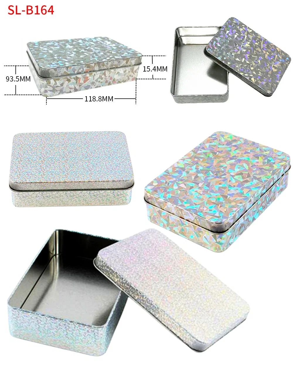 Factory Custom No-Acrylic Tinplate Packaging Rectangular Metal Can Small Christmas Chocolate Tin Box for Chocolate