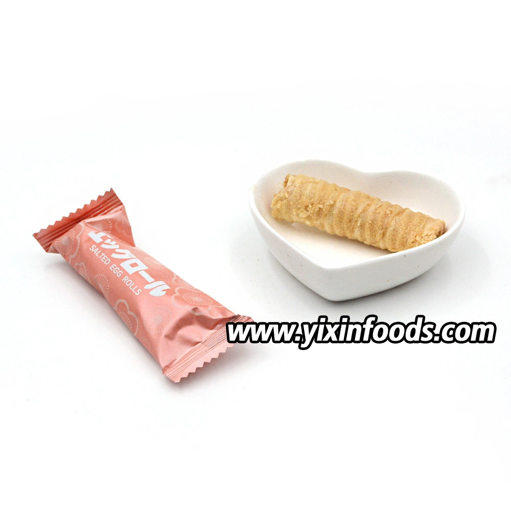 Tin Packing Prawn Flavor Salted Egg Mini Roll Wafer Biscuits