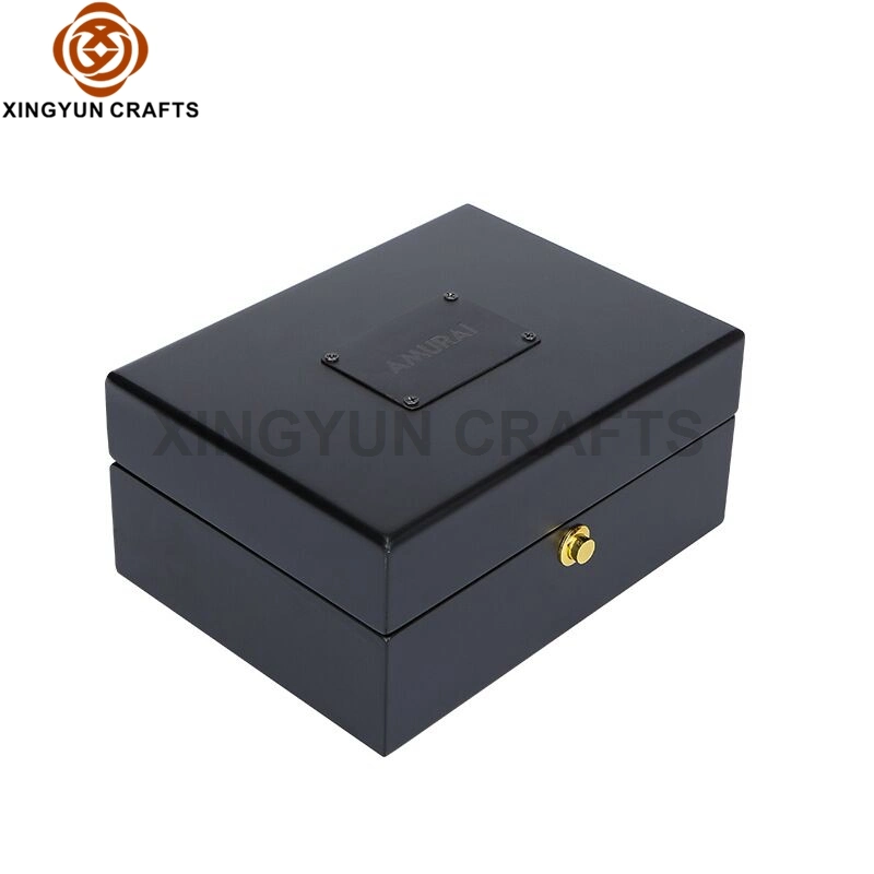 Custom Logo Black Walnut Wood Craft Boxes Wholesale Luxury Watch Bracelet Jewelry Display Packing Box