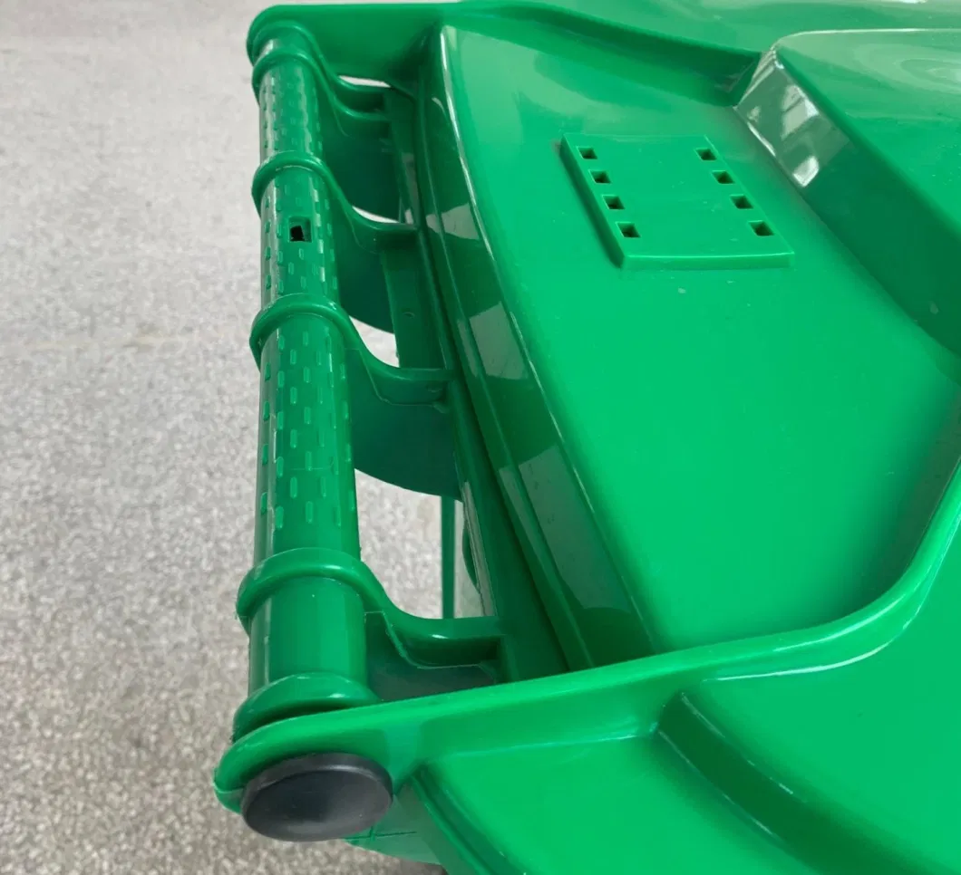 240L Virgin HDPE Customized Color Mobile Wheeled Recycle Plastic Dustbins Garbage Waste Bin Park Large Trash Can