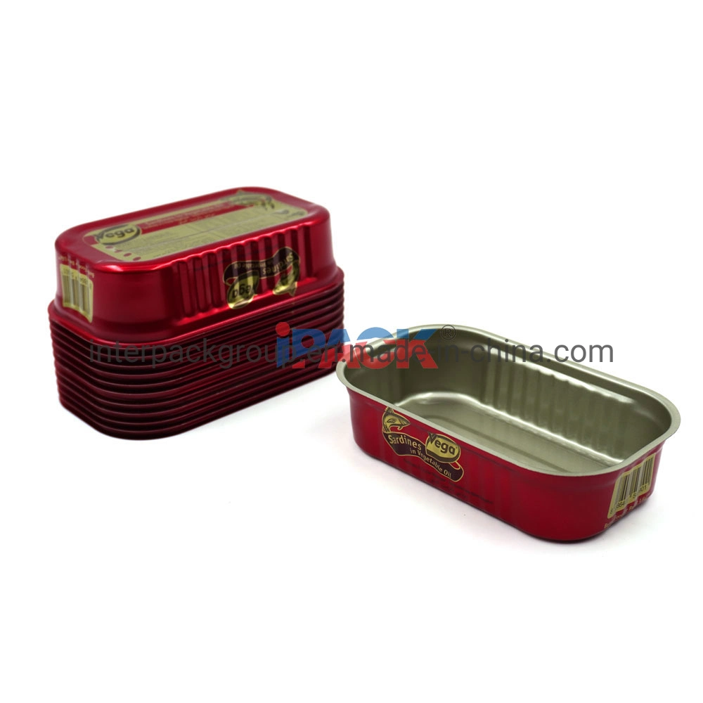 311# Wholesale Food Tin Can Manufacturer Supply 125g Club Can for Sardine Square Tin Can with Eoe Lid
