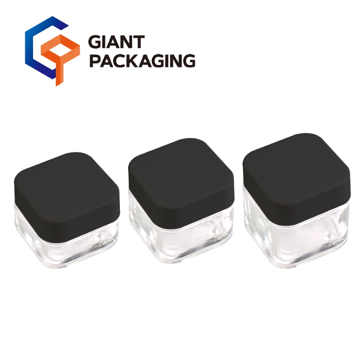 Cr ISO Giant Factory Direct 2oz 3oz 4oz Child Proof Square Cube Type 3.5g Flowers and Edibles Herb Bud Packaging Containers Glass Flower Packaging Jars