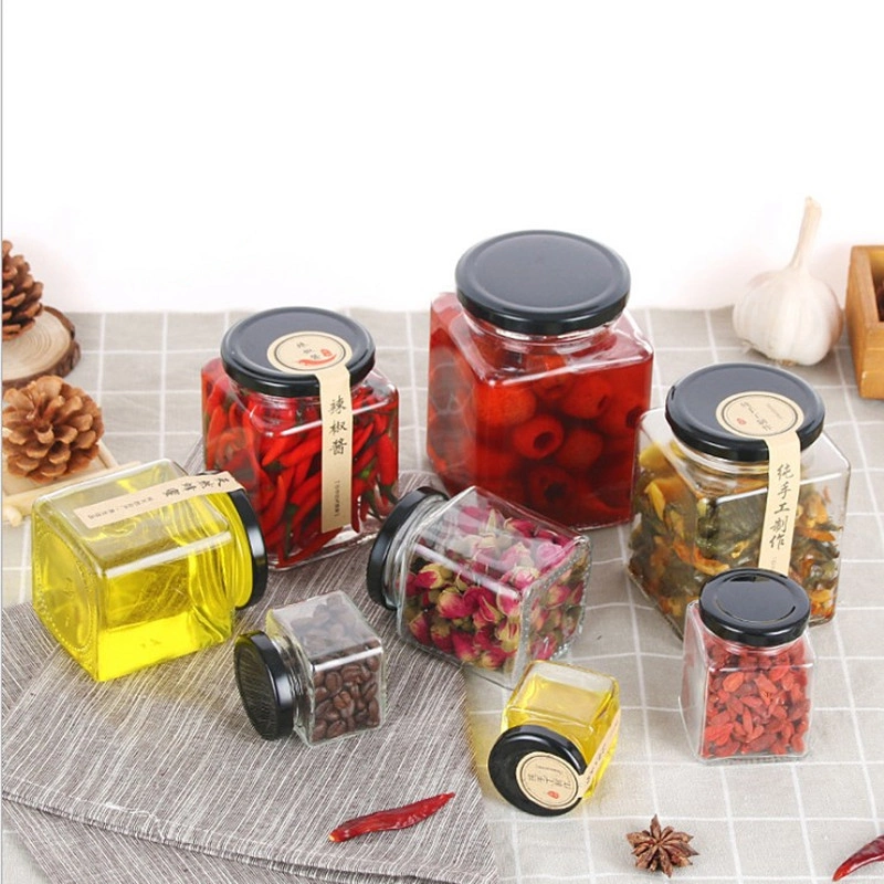 50ml 100ml 150ml 200ml Square Round Honey Canning Honey Glass Jars with Lid