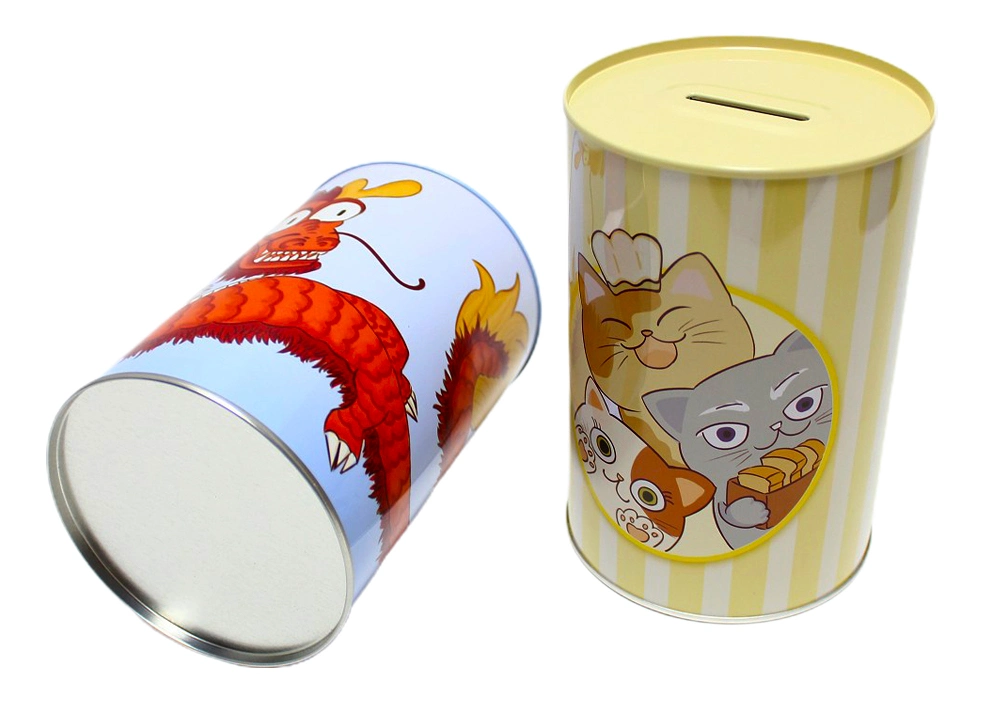 Factory Custom Tinplate Unopenable Piggy Bank Kids ATM Metal Money Box Packaging Non-Stainless Steel Coin Tin Can