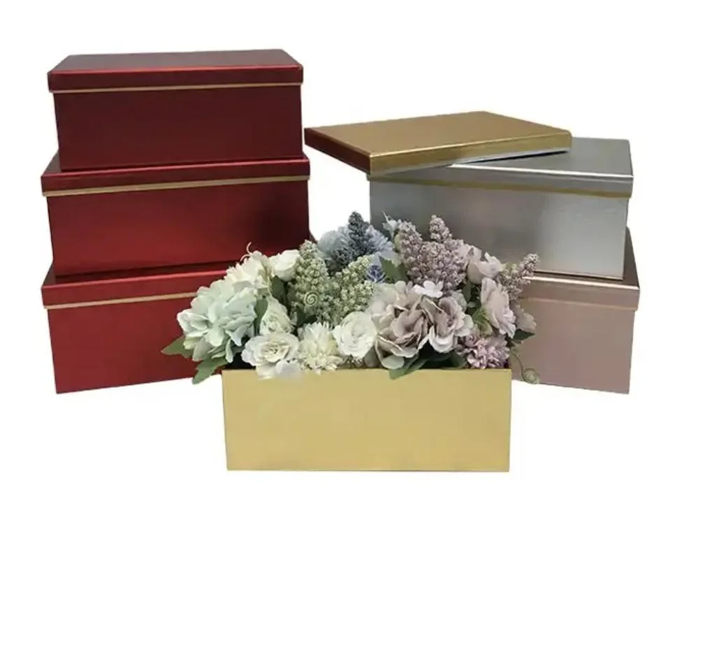 High-Grade Metal Paper Rectangular Flower Box Soap Immortal Flower Gift Box