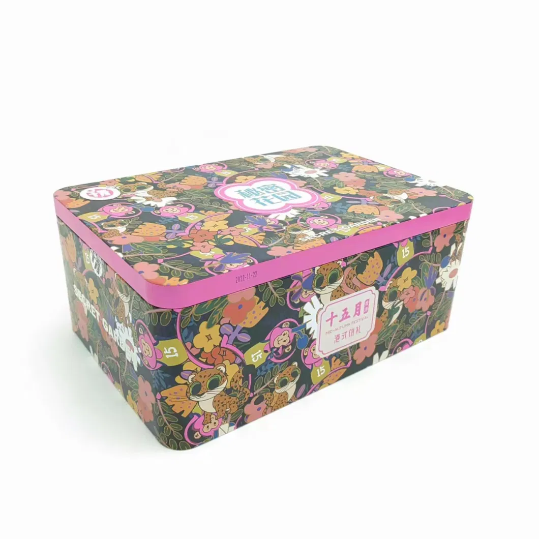 Retangle Large Tin Biscuit Moon Cake Food Packaging Tin Box