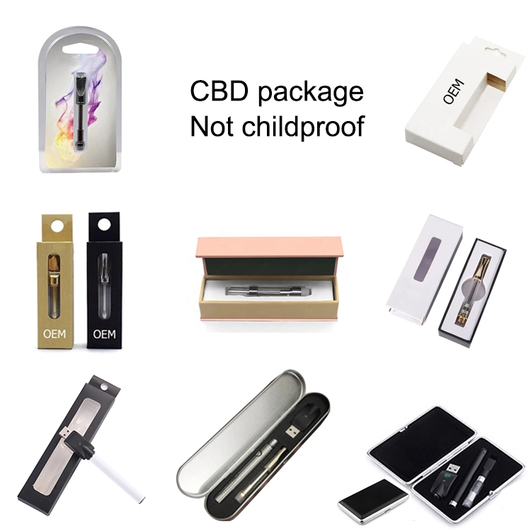 OEM Custom Logo Electronics Cigarette Vaporizers Pre Roll Packaging Paper Box Childproof Packages Blister Packing with Side Window Vape Cartridges Atomizers