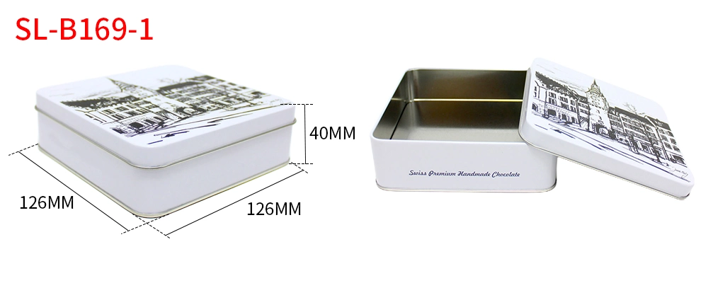 Tinworld Factory Custom Size Tinplate Plated Storage Container Square Metal Can Packaging Decorative Emboss Tin Box for Food