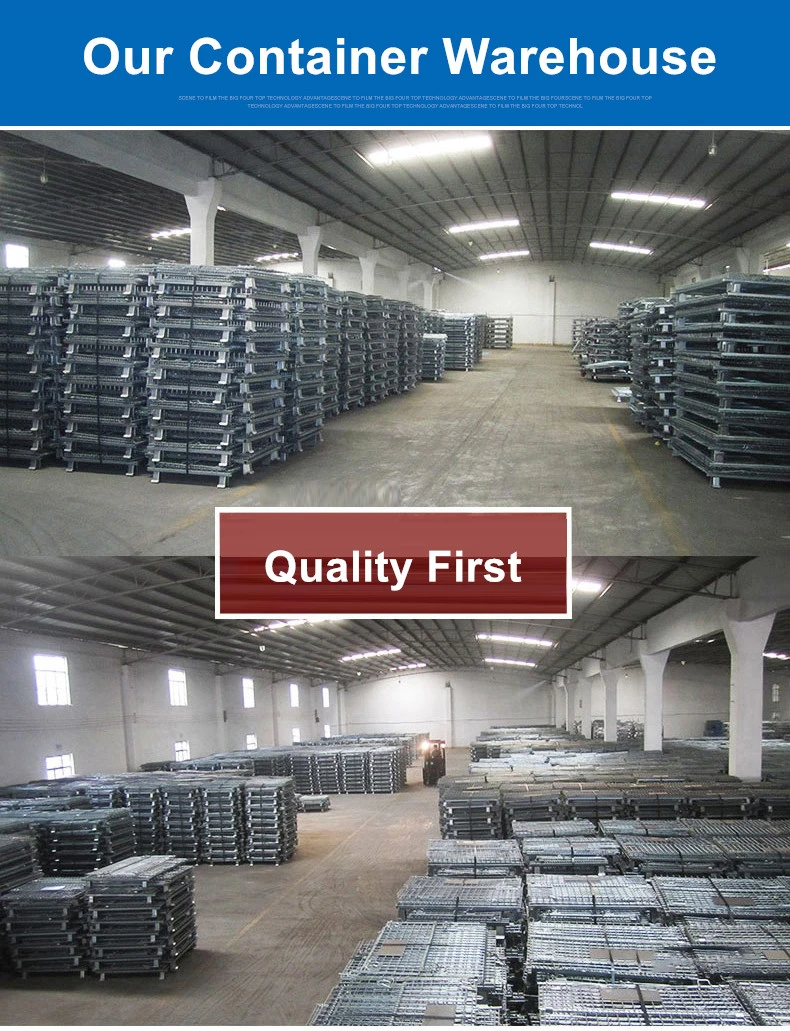 Box Nestable High Quality Warehouse Roll Mesh Small Steel Cage Wire Cage Industrial Metal Cage Storage Container