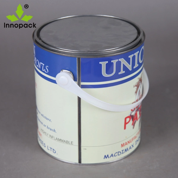 3 Liter Small Metal Tin Can with Snap on Lid for Chemical or Grease Use