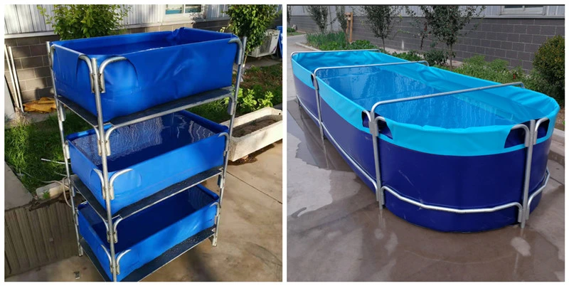 Collapsible Round Rectangle 3000L Fish Farm Pond for Agriculture