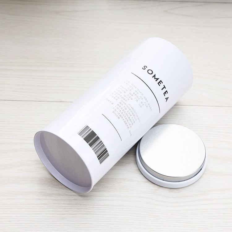 Tall Round Customized Coffee Loose Tea Packaging Air Tight Tea Tin Can