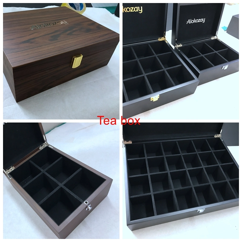 Custom Logo Black Walnut Wood Craft Boxes Wholesale Luxury Watch Bracelet Jewelry Display Packing Box