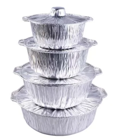 4000ml Disposable Hot Pot Packing Box Takeaway Aluminum Foil Meal Box Aluminum Foil Pot Heating Tin Foil Pot Square Tin Paper Box with Lid