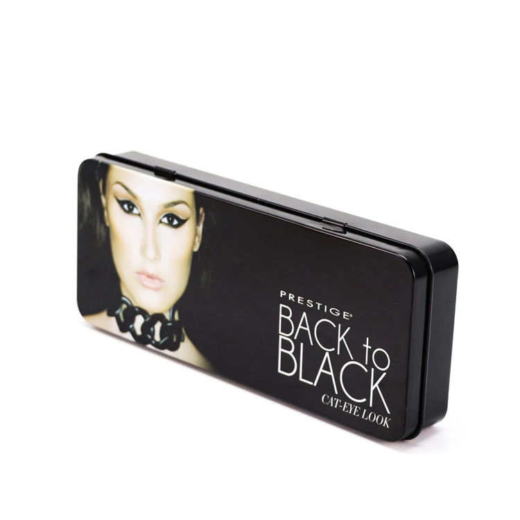 Black Printing Rectangle Tin Can Cosmetic Tin Packaging Box