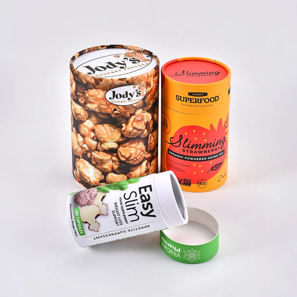 Sealing Moisture-Proof Peanut/Nut/Tea Paper Cans Food General Cylinders Packaging with Aluminum Foil Lining