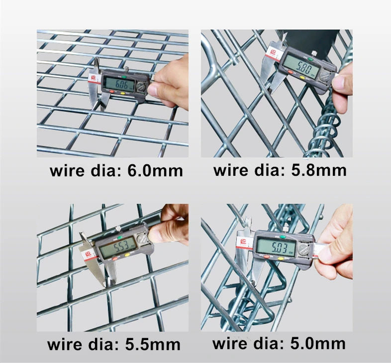 Box Nestable High Quality Warehouse Roll Mesh Small Steel Cage Wire Cage Industrial Metal Cage Storage Container