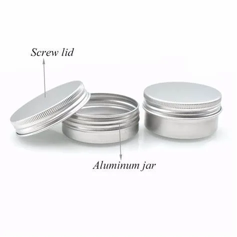 Empty Round Silver Candle Jars Can Sealing Ring Aluminium Tin