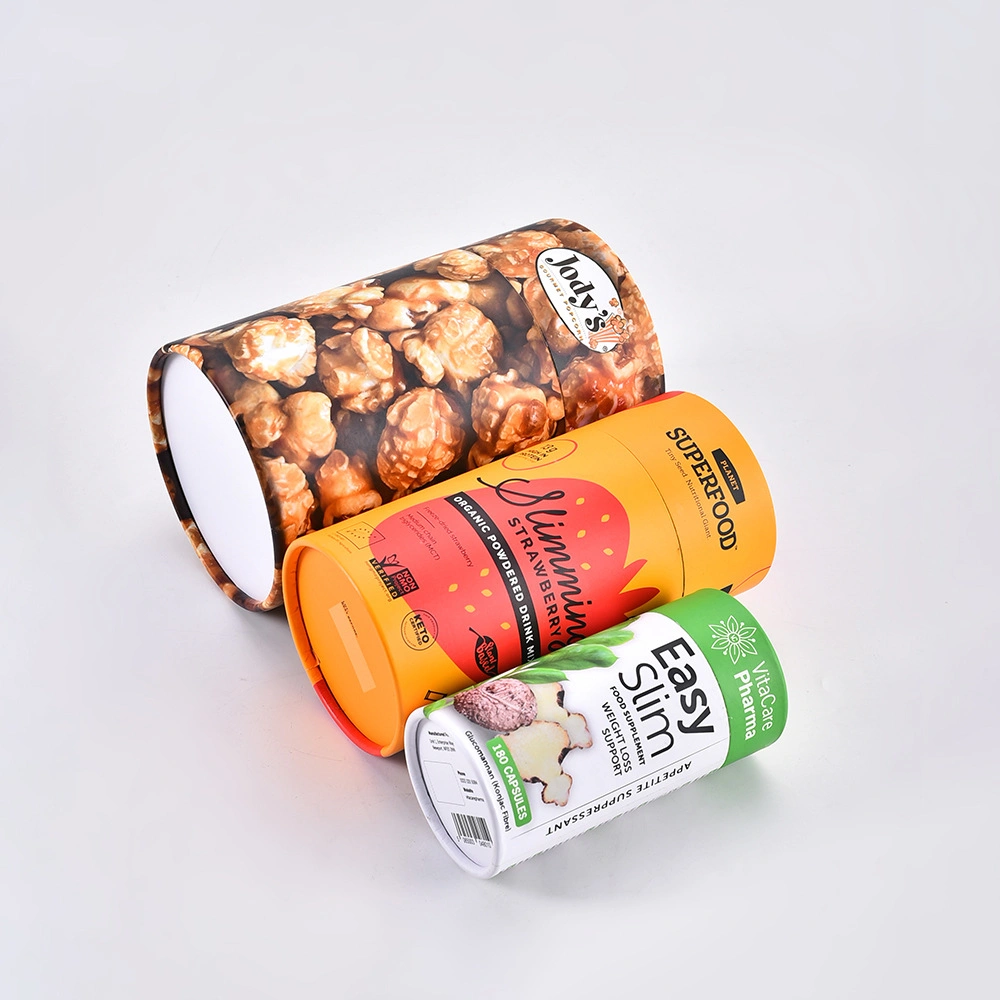 Sealing Moisture-Proof Peanut/Nut/Tea Paper Cans Food General Cylinders Packaging with Aluminum Foil Lining