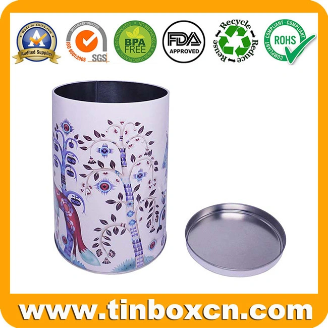 Decorative Popular Custom Large Round Can Christmas Metal Tin Box for Festival Gift Packaging