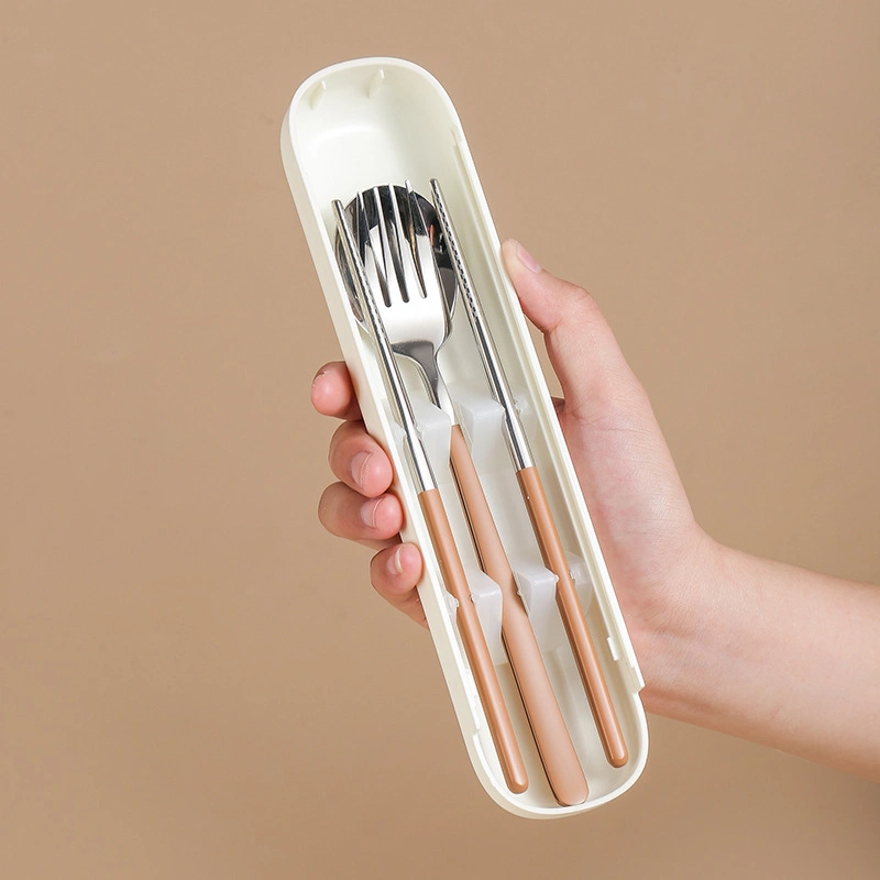 Drawing Cute Portable Tableware Fork Spoon Chopsticks Cutlery Sets Lunch Box