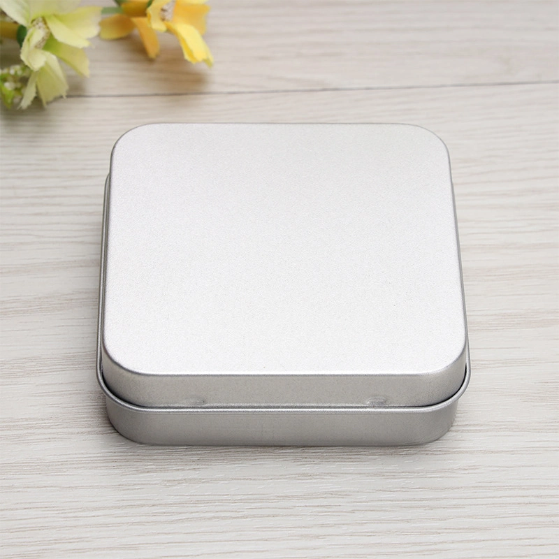 Metal Tins Container Square Hinged Flip Storage Tin Box Jewelry Coin Case Sealed Can Packaging Box