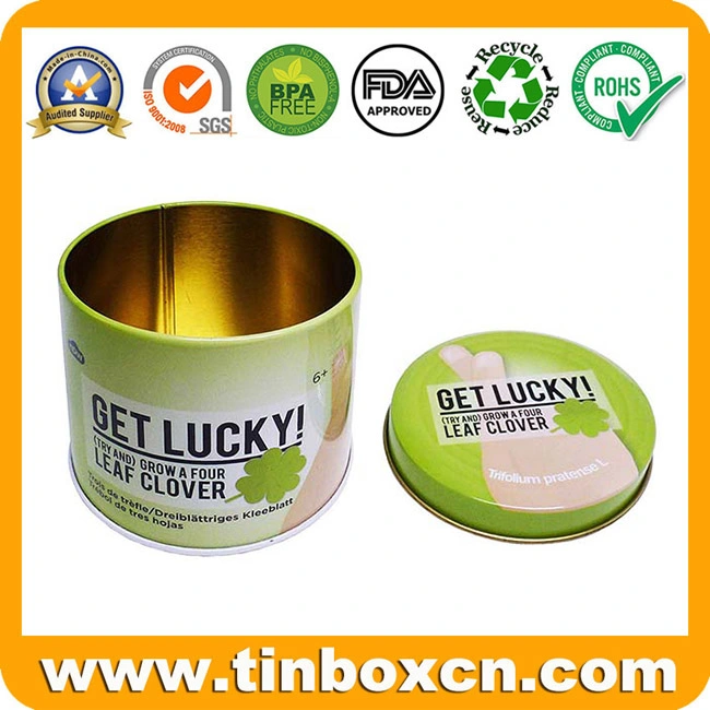 Round Gift Metal Storage Box Leaf Clover Packaging Tin for Food Can Mints Candy Tea Kids Toys